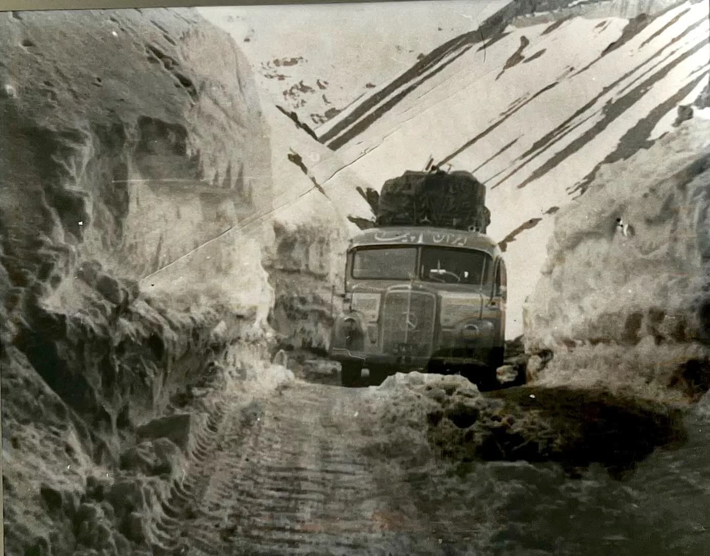 Imported Mercedes-Benz on the Kandovan road, early 1950s